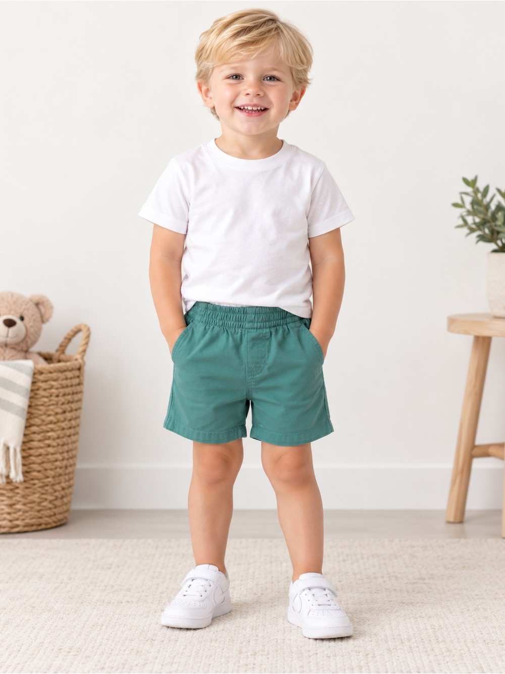 GAP Baby 18–24M Green Pull-On Shorts with Elastic Waist & Pockets